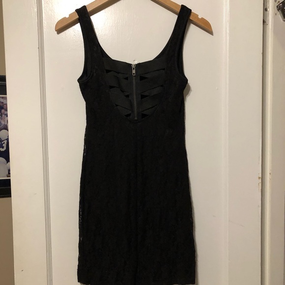 Lace Bodycon Dress with Criss Cross Back - Picture 4 of 6